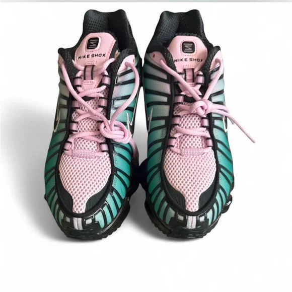 Nike Black, Pink, and Green Running Shoes - Picture 2 of 5